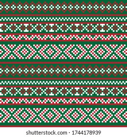 Christmas fair isle pattern background for fashion textiles, knitwear and graphics