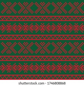 Christmas fair isle pattern background for fashion textiles, knitwear and graphics