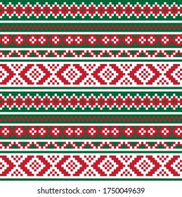 Christmas fair isle pattern background for fashion textiles, knitwear and graphics