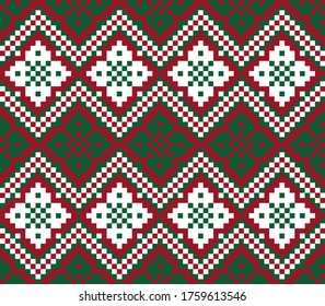 Christmas fair isle pattern background for fashion textiles, knitwear and graphics