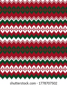 Christmas fair isle pattern background for fashion textiles, knitwear and graphics