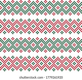 Christmas fair isle pattern background for fashion textiles, knitwear and graphics