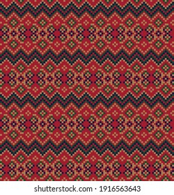 Christmas fair isle pattern background for fashion textiles, knitwear and graphics