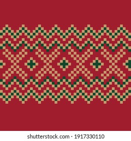 Christmas fair isle pattern background for fashion textiles, knitwear and graphics