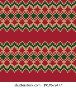 Christmas fair isle pattern background for fashion textiles, knitwear and graphics