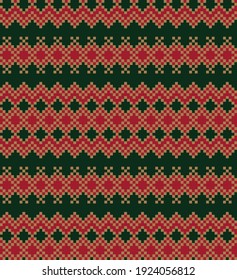 Christmas fair isle pattern background for fashion textiles, knitwear and graphics