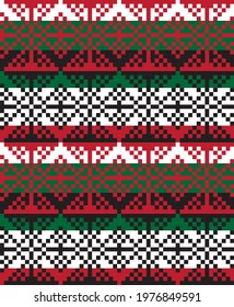 Christmas fair isle pattern background for fashion textiles, knitwear and graphics