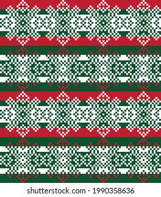 Christmas fair isle pattern background for fashion textiles, knitwear and graphics