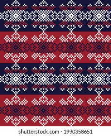 Christmas fair isle pattern background for fashion textiles, knitwear and graphics