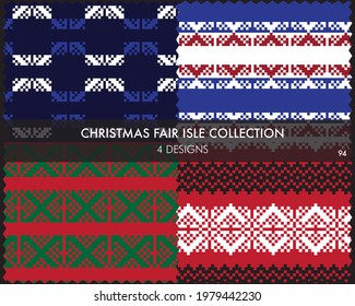 Die Weihnachtsmesse-Musterkollektion umfasst 4 Design-Armbanduhren für Modetextilien, Strickwaren und Grafiken