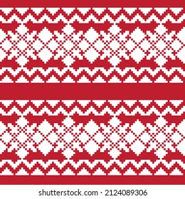 Christmas fair isle pattern design for fashion textiles, knitwear and graphics