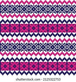 Christmas fair isle pattern design for fashion textiles, knitwear and graphics