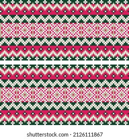 Christmas fair isle pattern design for fashion textiles, knitwear and graphics