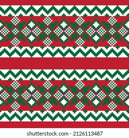 Christmas fair isle pattern design for fashion textiles, knitwear and graphics