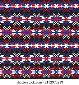 Christmas fair isle pattern design for fashion textiles, knitwear and graphics