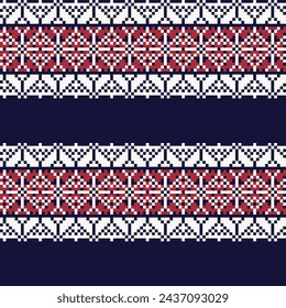 Christmas fair isle pattern design for fashion textiles, knitwear and graphics