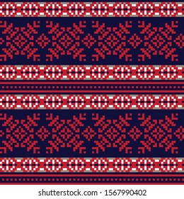 Christmas Fair Isle Seamless Pattern Background in Vector - Suitable website resources, graphics, print designs, fashion textiles,knitwear and etc.