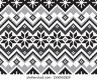 Christmas Fair Isle Seamless Pattern/Print Background in Vector - Suitable for both online/physical products such as website resources, graphics, print designs