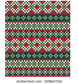 Christmas Fair Isle Seamless Pattern/Print Background 