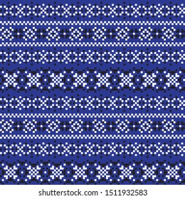 Christmas Fair Isle Seamless Pattern/Print Background in Vector - suitable for both online/physical medium such as website resources, graphics, print designs, fashion textiles, knitwear and etc.