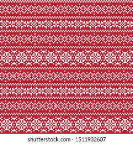 Christmas Fair Isle Seamless Pattern/Print Background in Vector - suitable for both online/physical medium such as website resources, graphics, print designs, fashion textiles, knitwear and etc.