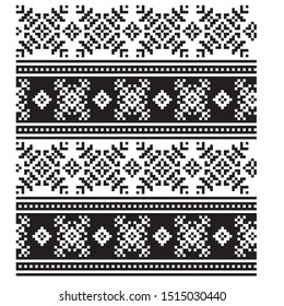 Christmas Fair Isle Seamless Pattern/Print Background in Vector - suitable for both online/physical medium such as website resources, graphics, print designs, fashion textiles, knitwear and etc.