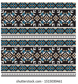 Christmas Fair Isle Seamless Pattern/Print Background in Vector - suitable for both online/physical medium such as website resources, graphics, print designs, fashion textiles, knitwear and etc.