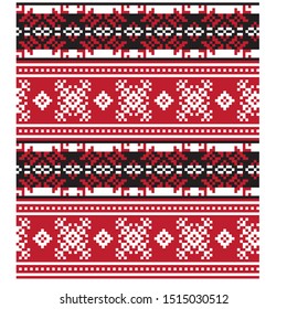 Christmas Fair Isle Seamless Pattern/Print Background in Vector - suitable for both online/physical medium such as website resources, graphics, print designs, fashion textiles, knitwear and etc.