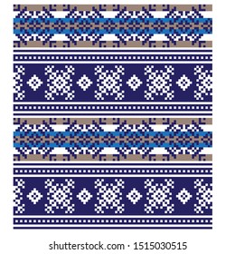 Christmas Fair Isle Seamless Pattern/Print Background in Vector - suitable for both online/physical medium such as website resources, graphics, print designs, fashion textiles, knitwear and etc.