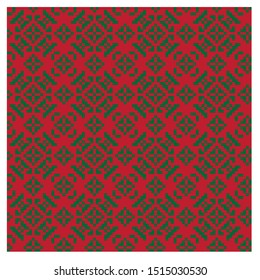 Christmas Fair Isle Seamless Pattern/Print Background in Vector - suitable for both online/physical medium such as website resources, graphics, print designs, fashion textiles, knitwear and etc.
