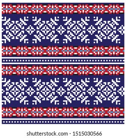 Christmas Fair Isle Seamless Pattern/Print Background in Vector - suitable for both online/physical medium such as website resources, graphics, print designs, fashion textiles, knitwear and etc.