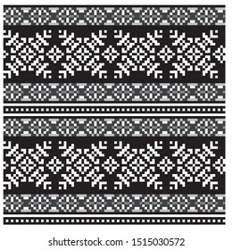Christmas Fair Isle Seamless Pattern/Print Background in Vector - suitable for both online/physical medium such as website resources, graphics, print designs, fashion textiles, knitwear and etc.