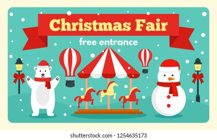 Christmas fair tale banner. Flat illustration of Christmas fair tale vector banner for web design