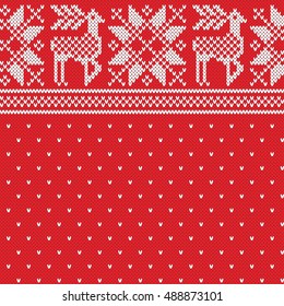 Christmas Fairisle Sweater Design. Seamless Knitting Pattern