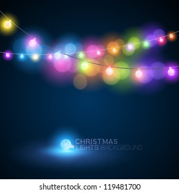 CHristmas fairy lights - vector illustration