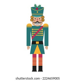 Christmas fairy tale character Nutcracker in illustration new year