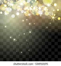 Christmas falling bokeh sparkle in the evening light