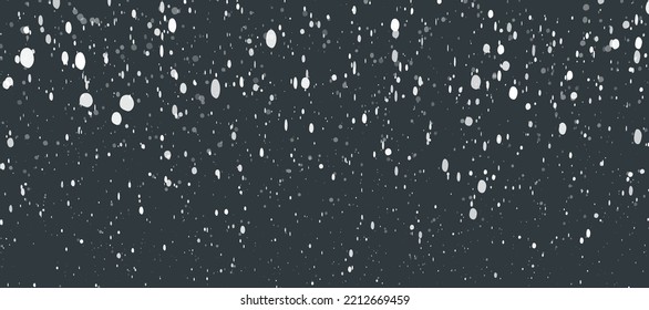 Christmas falling flakes random size. Winter sky at night. Snowfall effect for overlay your design.