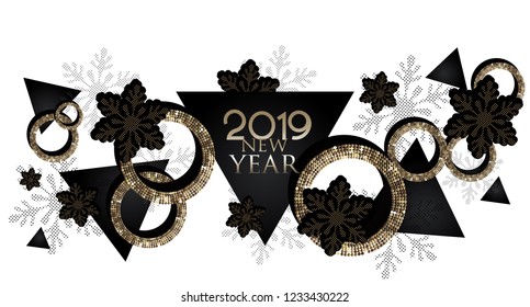  Christmas falling gold deco objects. Vector illustration