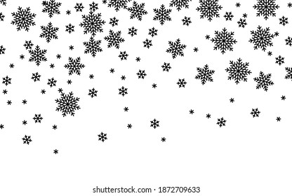 Christmas falling snow. Snowfall. Vector illustration.
