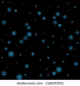 Christmas falling snow vector isolated on dark background. Snowflake decoration effect. Xmas snow flake pattern. Magic snowfall texture. Winter snowstorm backdrop illustration.