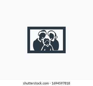 Christmas family photo icon isolated on clean background. Christmas family photo icon concept drawing icon in modern style. Vector illustration for your web mobile logo app UI design.