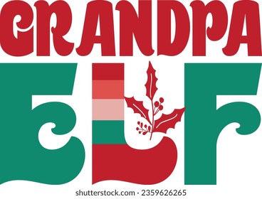 christmas family retro svg design and eps file