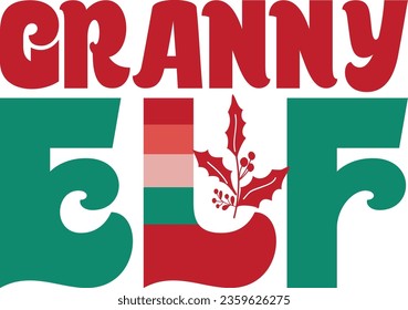 christmas family retro svg design and eps file