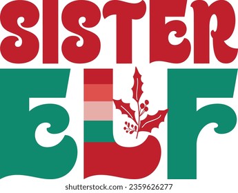 christmas family retro svg design and eps file