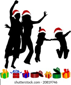 Christmas Family -silhouettes