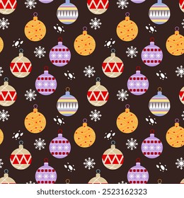 Navidades de lujo de la bola de fondo sin fisuras patrón para la celebración de Navidad 