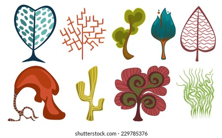 Christmas fantasy trees set