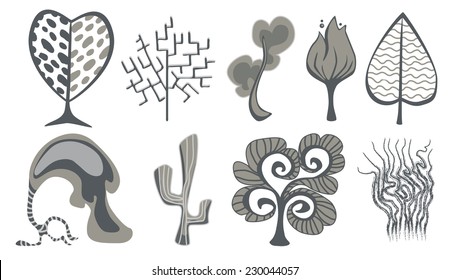 Christmas fantasy trees set