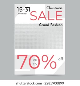 Christmas Fashion Sale Flyer Template. A clean, modern, and high-quality design of Flyer vector design. Editable and customize template flyer